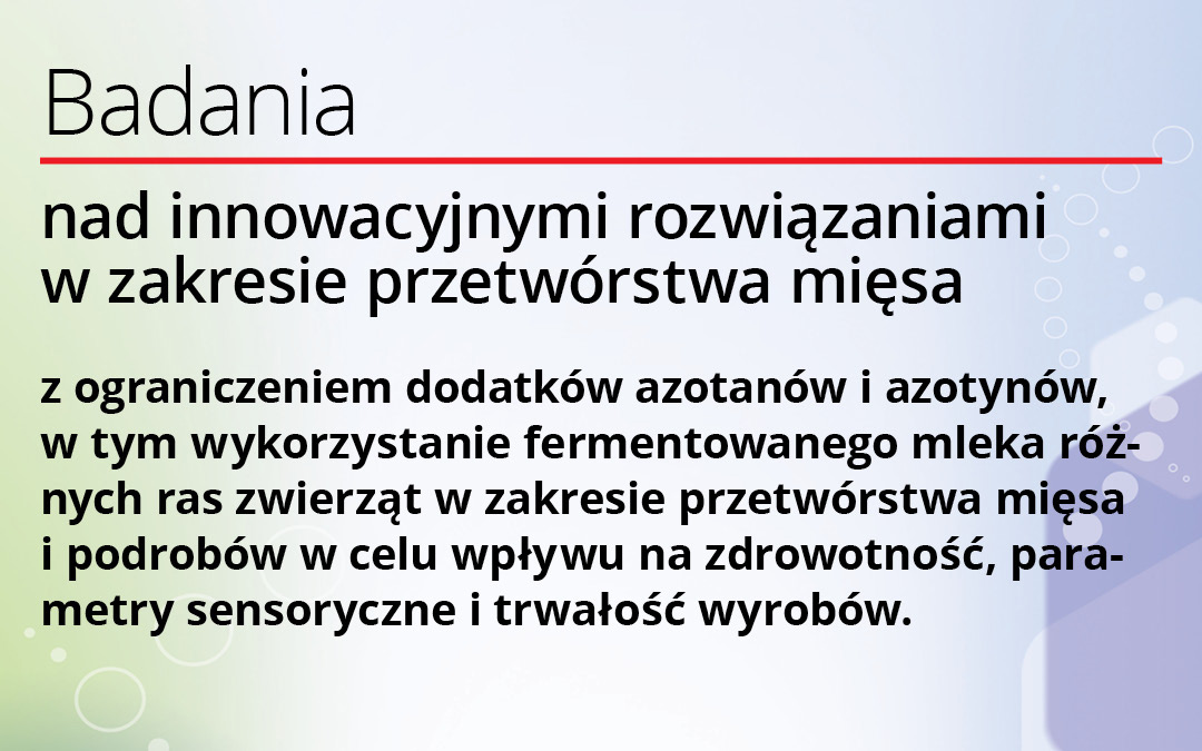 Projekt MRiRW – Dopracowanie technologii produkcji wyrobów mięsnych