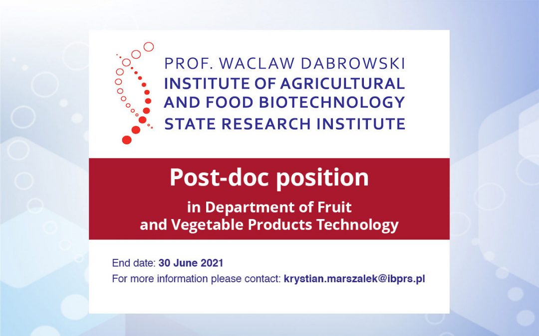 Post-doc position in Department of Fruit and Vegetable Products Technology