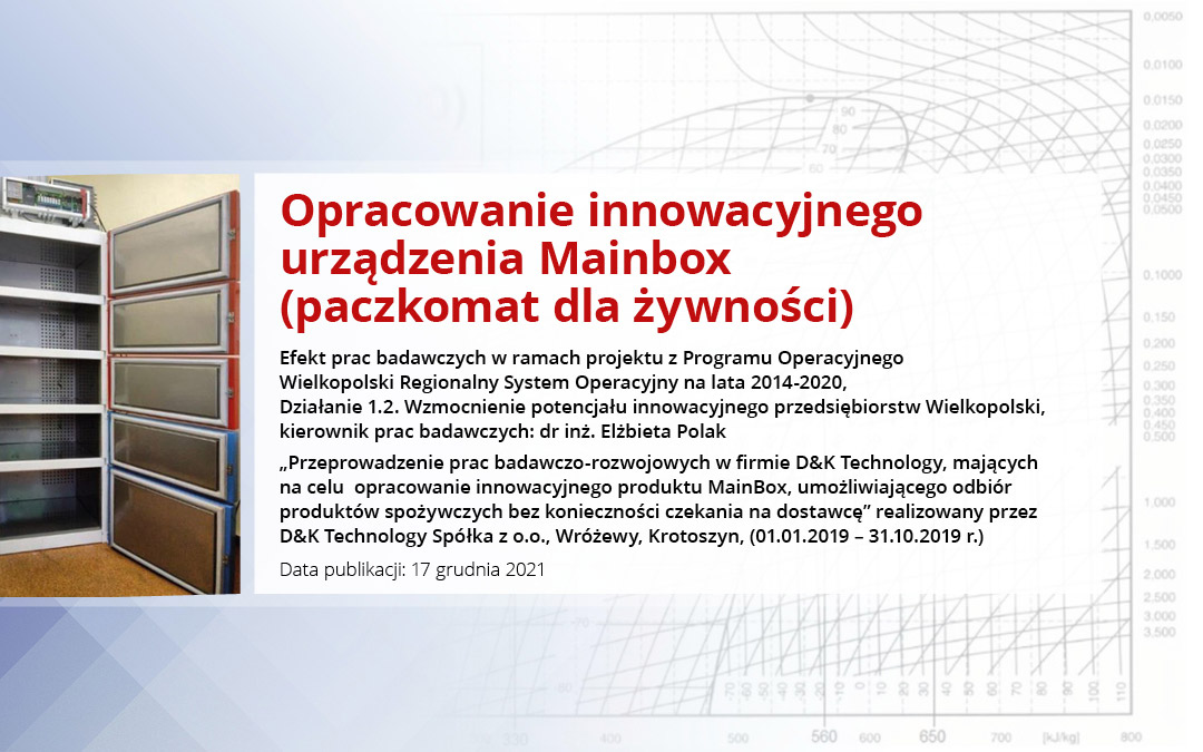 Opracowanie innowacyjnego urządzenia Mainbox (paczkomat dla żywności)