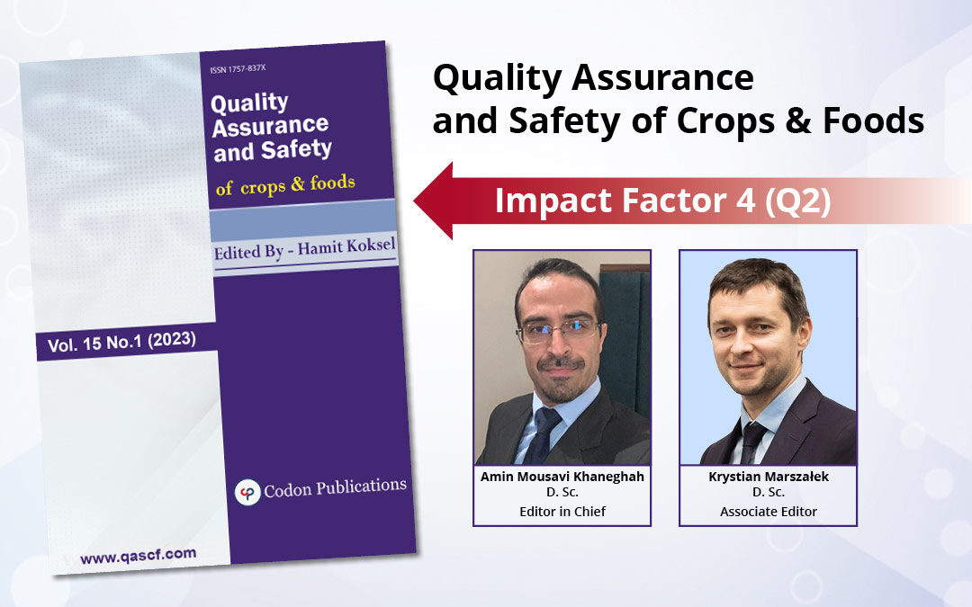 Quality Assurance and Safety of Crops & Foods has reached Impact Factor 4 (Q2)!