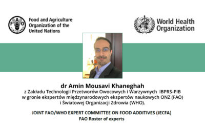 Dr Amin Mousavi Khaneghah w gronie ekspertów międzynarodowych ekspertów naukowych ONZ (FAO) i Światowej Organizacji Zdrowia (WHO)