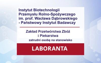 Zatrudnimy na stanowisko LABORANTA