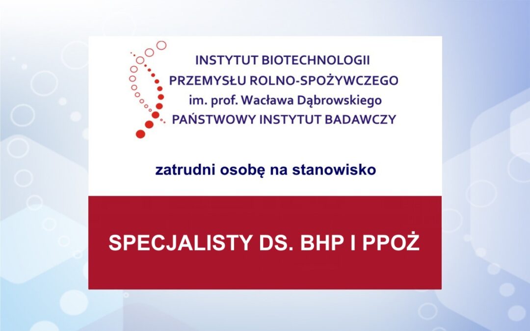 Praca – specjalista ds. BHP i ppoż