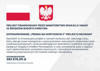 Dofinansowanie projektu NeoGIANT „Premia na Horyzoncie 2”