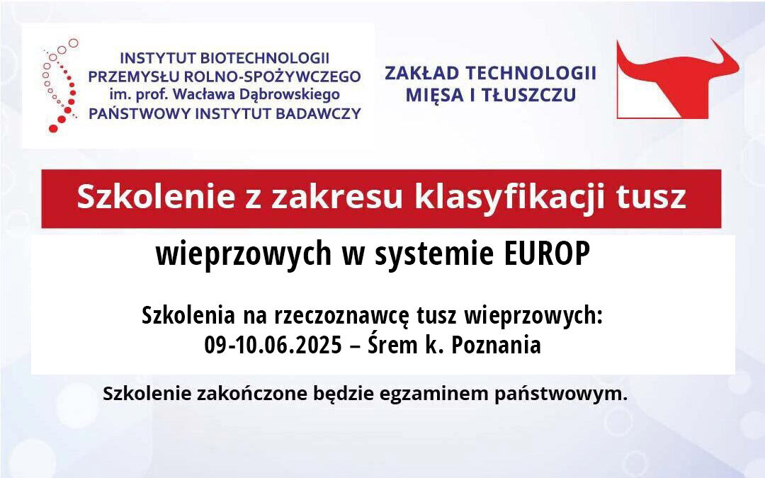 Szkolenie z zakresu klasyfikacji tusz wieprzowych w systemie EUROP