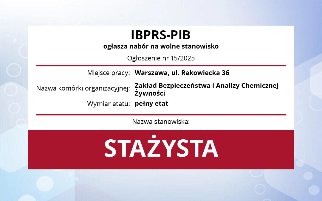 Praca: Stażysta (pełny etat). Ogłoszenie 15-2025.
