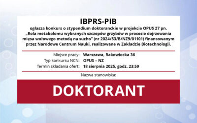 Konkurs o stypendium doktoranckie w projekcie NCN OPUS 27