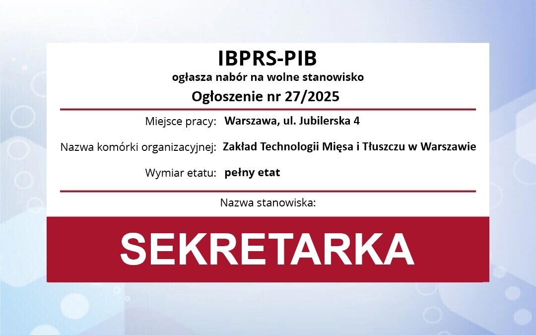 Praca: sekretarka (pełny etat) 27-2025.